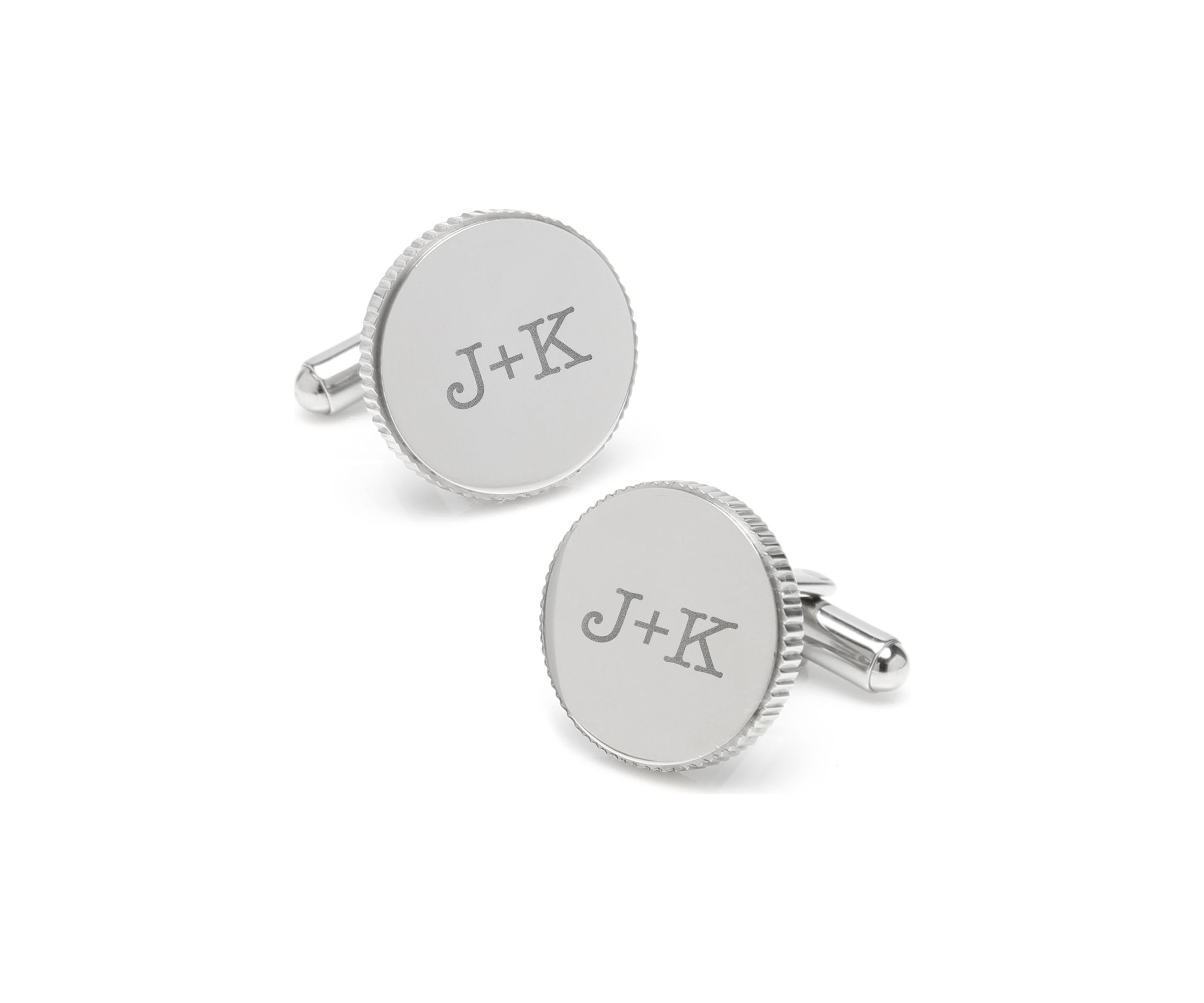 Stainless Steel Coin Edge Engravable Cufflinks
