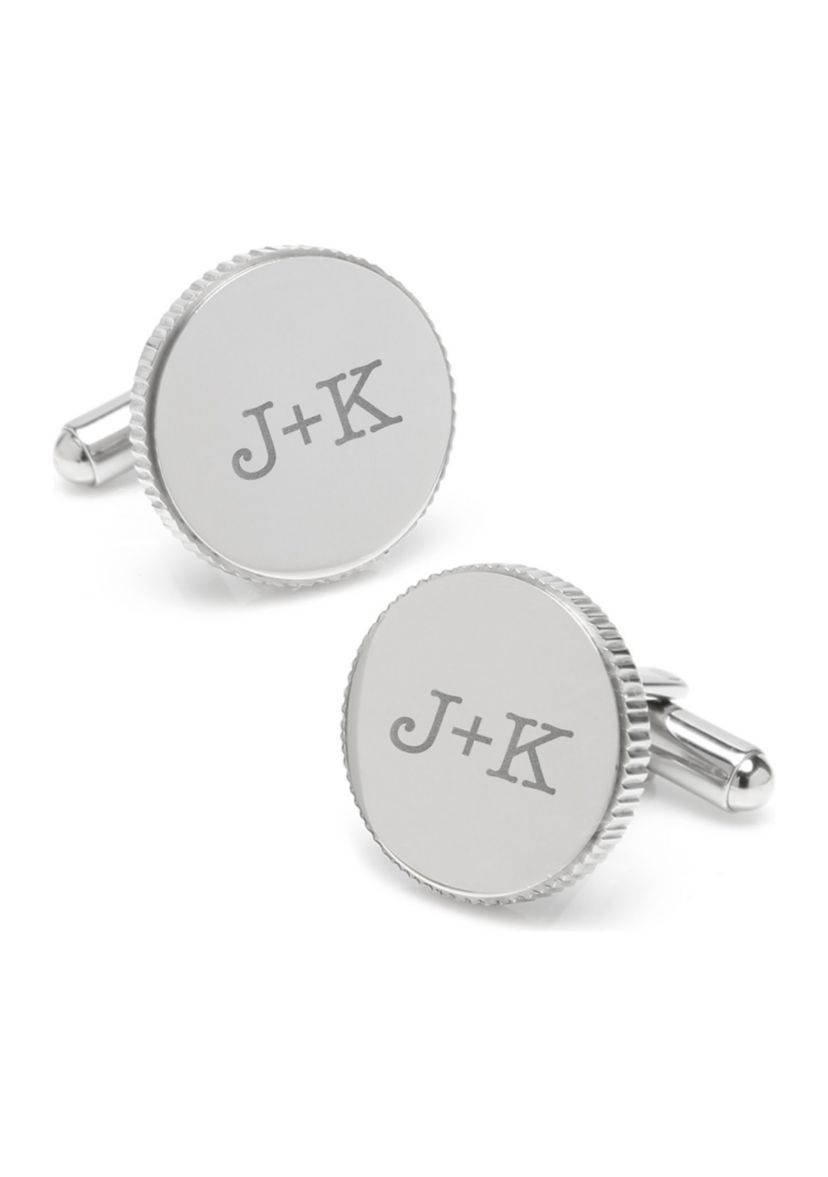 Stainless Steel Coin Edge Engravable Cufflinks