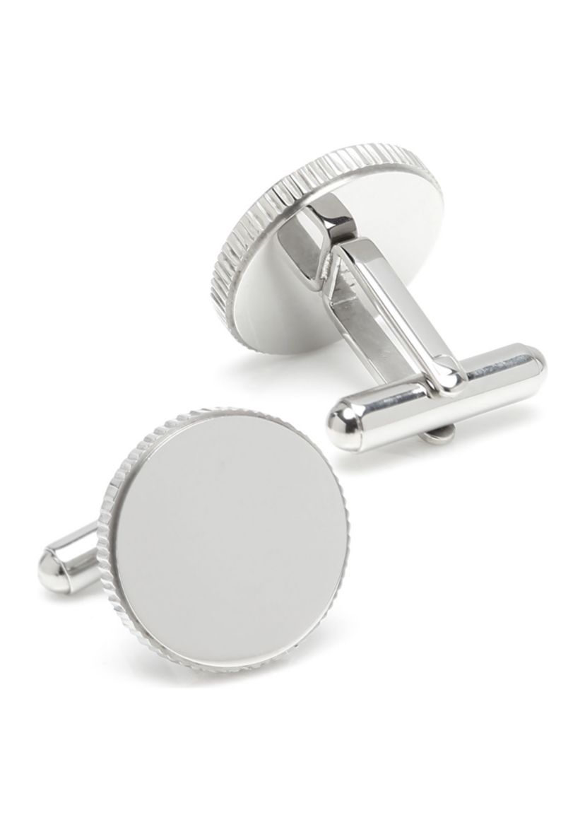 Stainless Steel Coin Edge Engravable Cufflinks