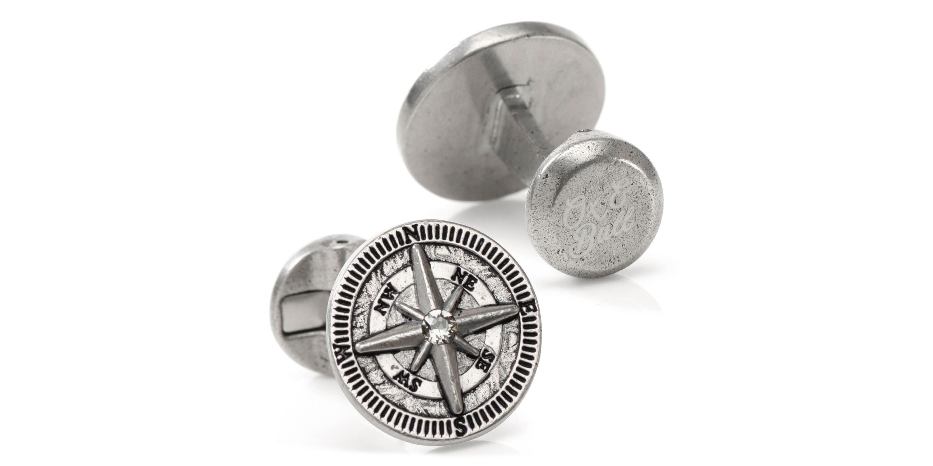 Antique Compass Stainless Steel Cufflinks