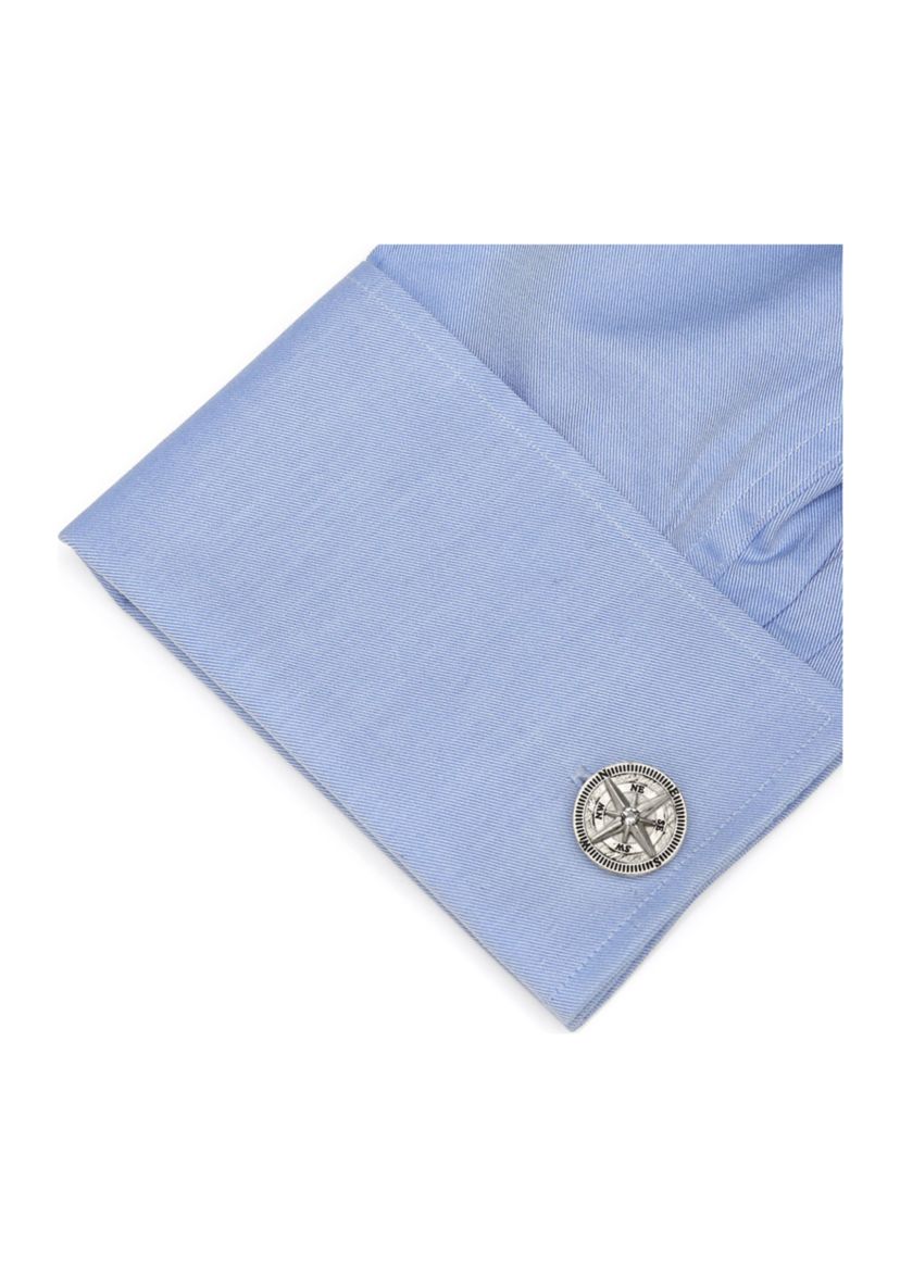 Antique Compass Stainless Steel Cufflinks