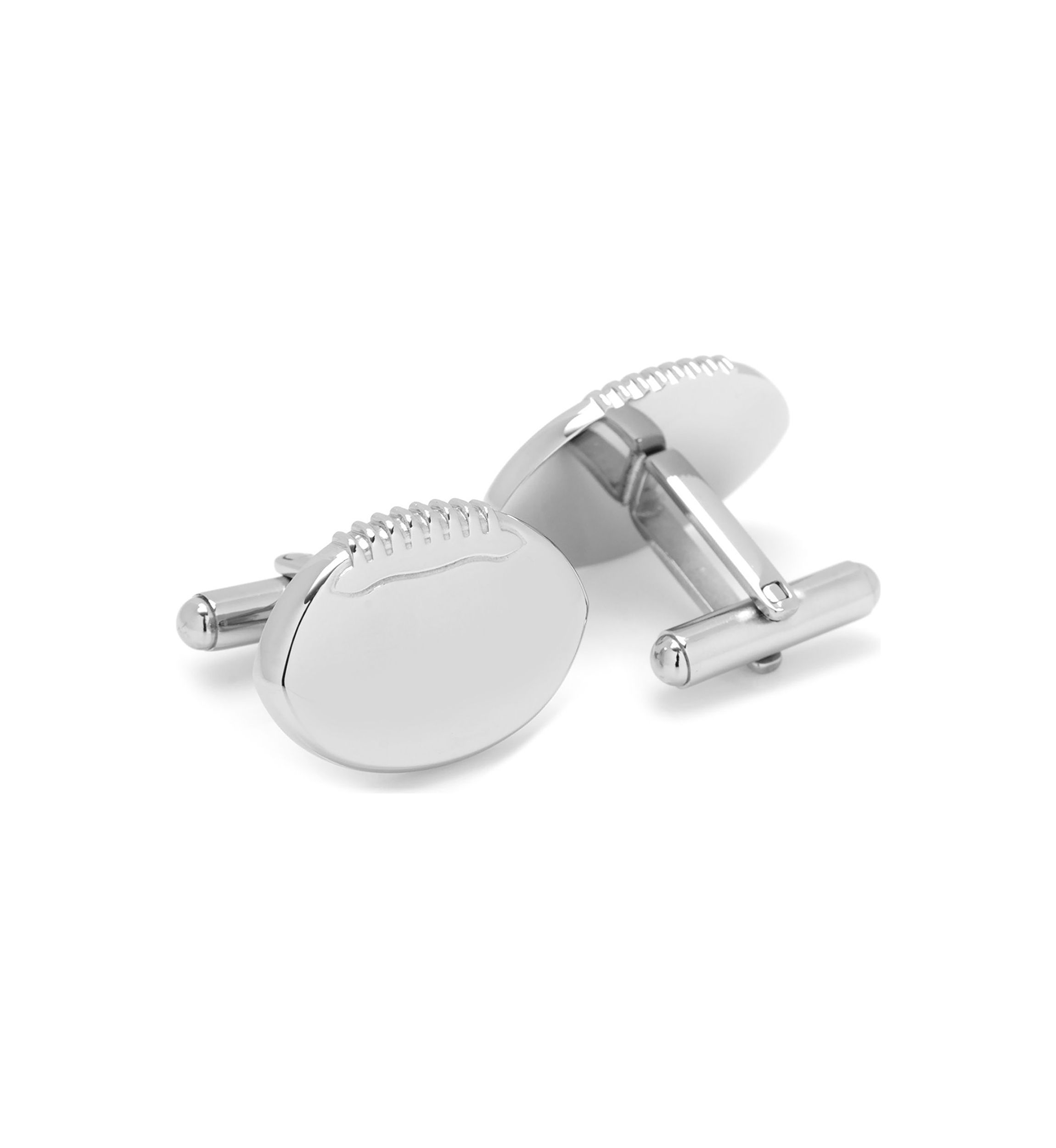 Stainless Steel Engravable Football Cufflinks