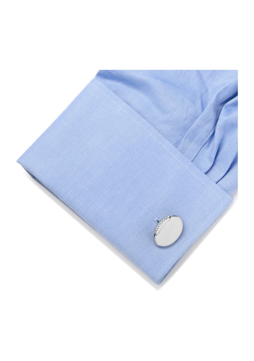 Stainless Steel Engravable Football Cufflinks