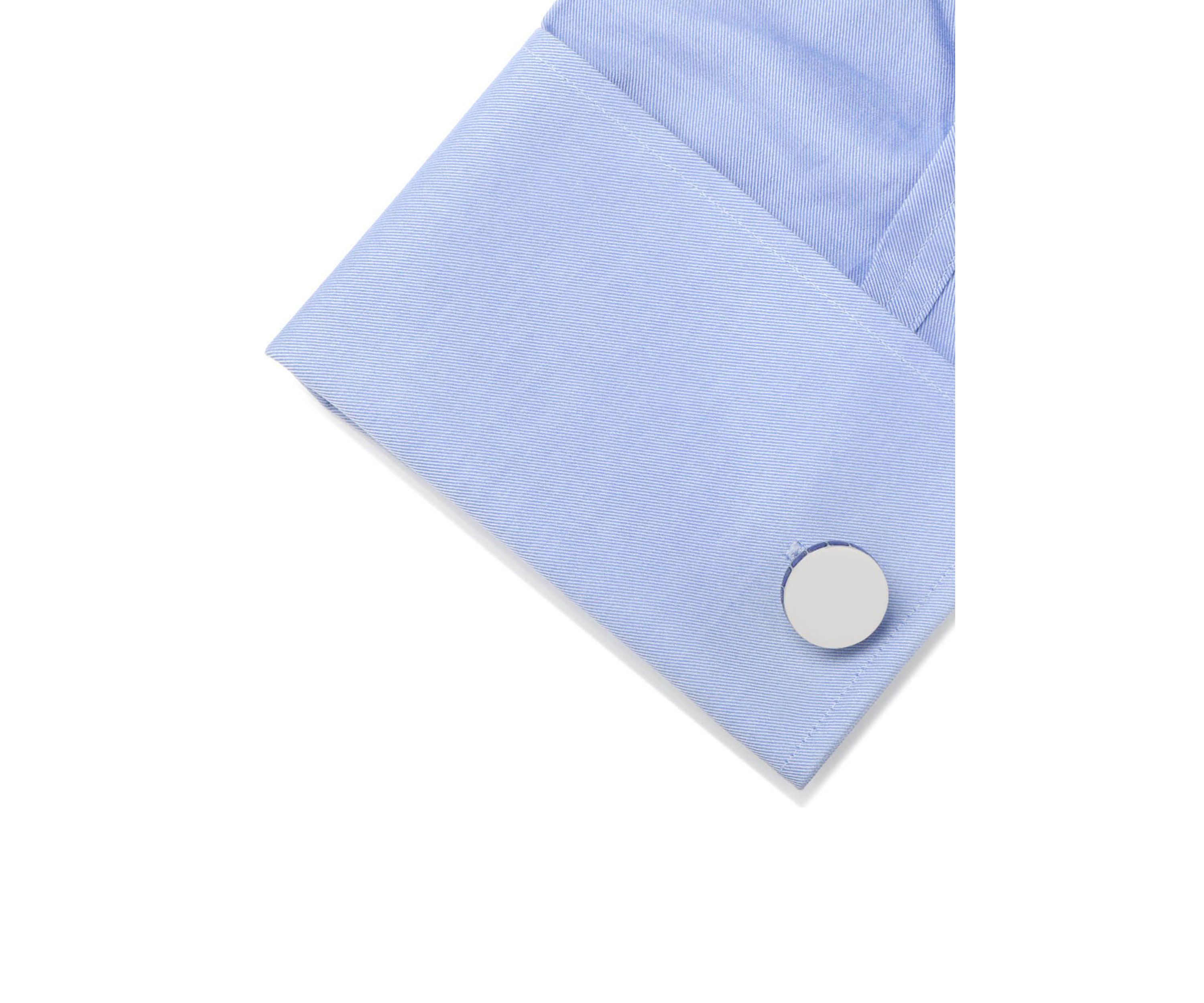 Stainless Steel Lapis Mosaic Engravable Cufflinks