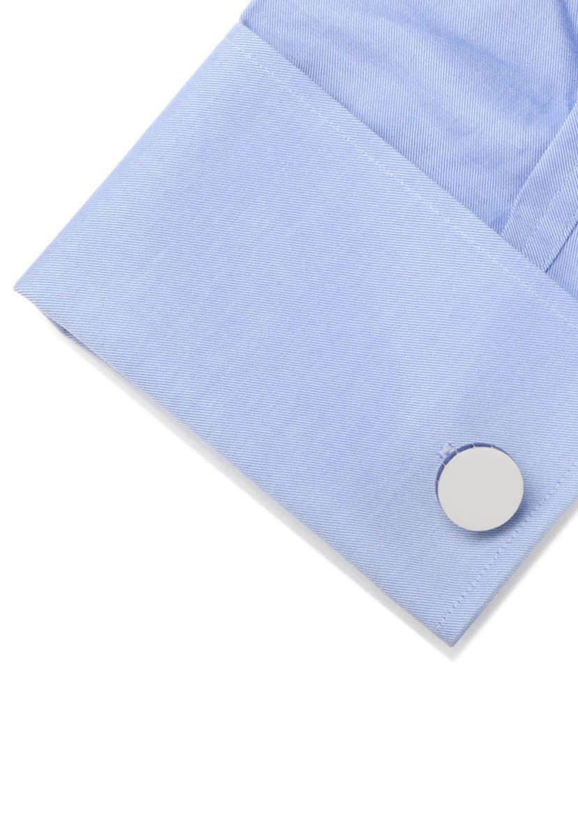 Stainless Steel Lapis Mosaic Engravable Cufflinks