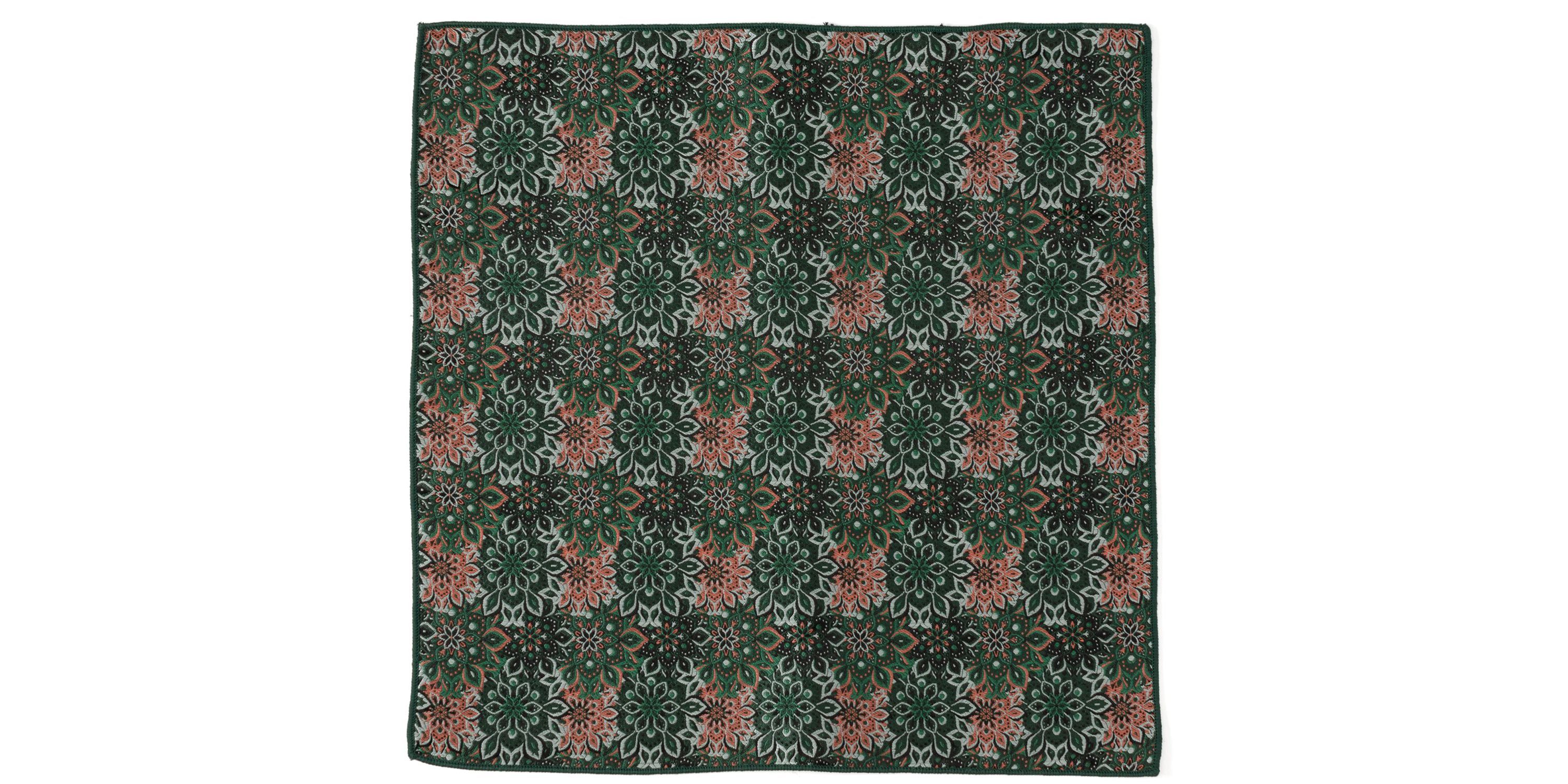 Green Floral Pocket Square