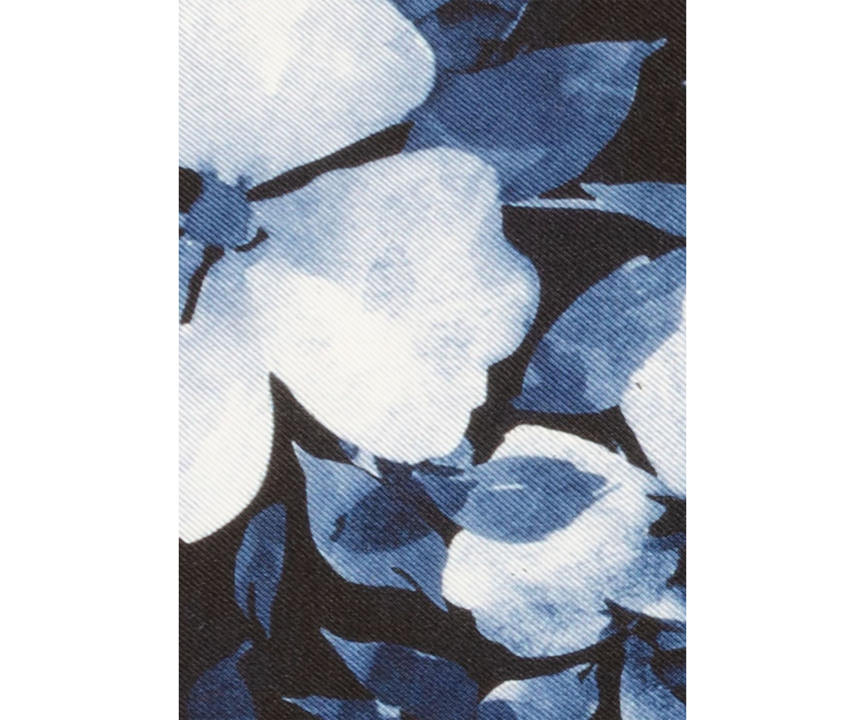Painted Floral Black Pocket Square