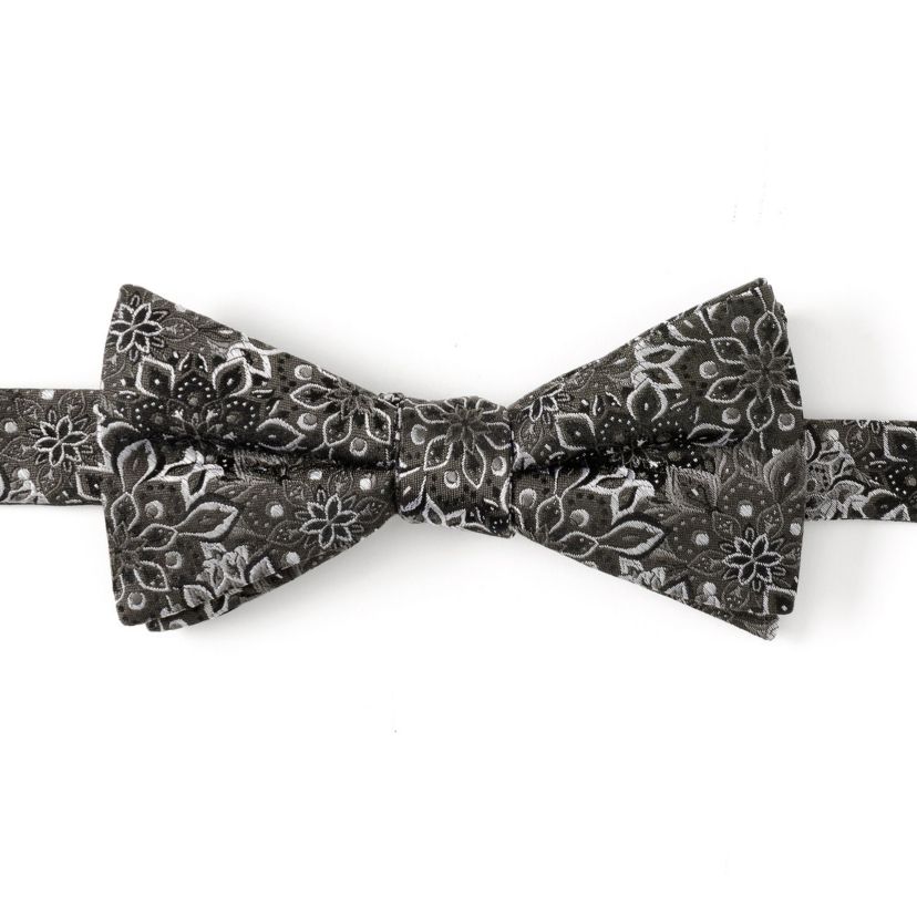 Kaleido Floral Charcoal  Bow Tie