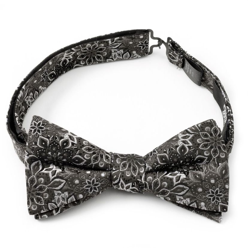 Kaleido Floral Charcoal  Bow Tie