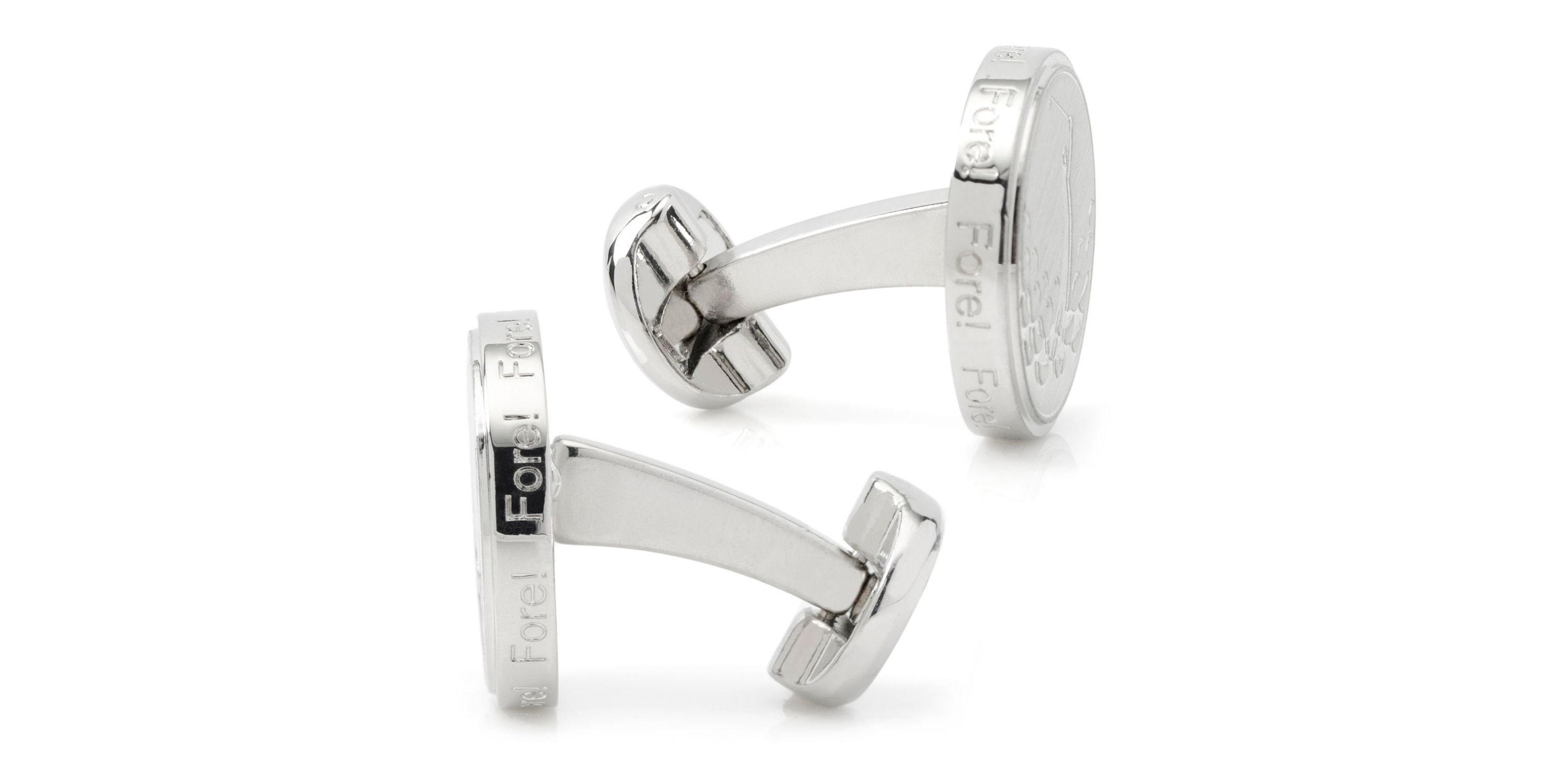 Golf Fore Silver Cufflinks