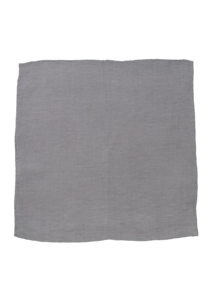 Gray Linen Pocket Square