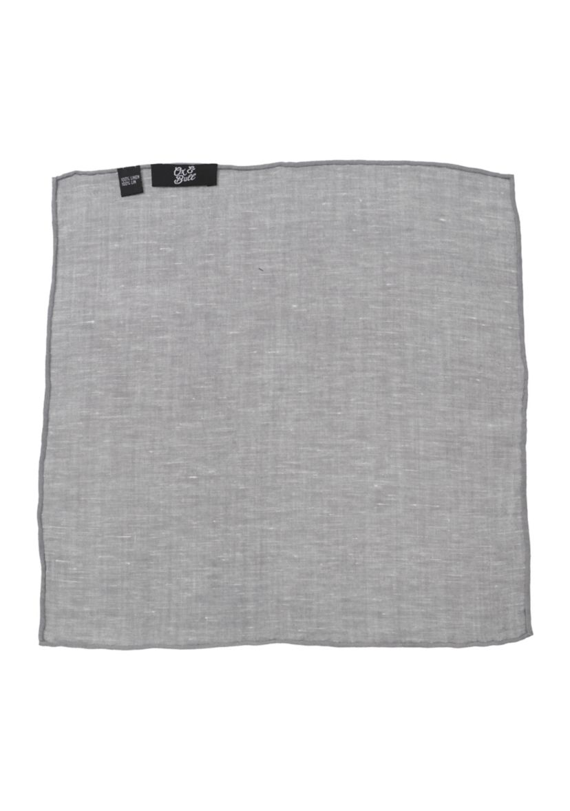 Gray Linen Pocket Square