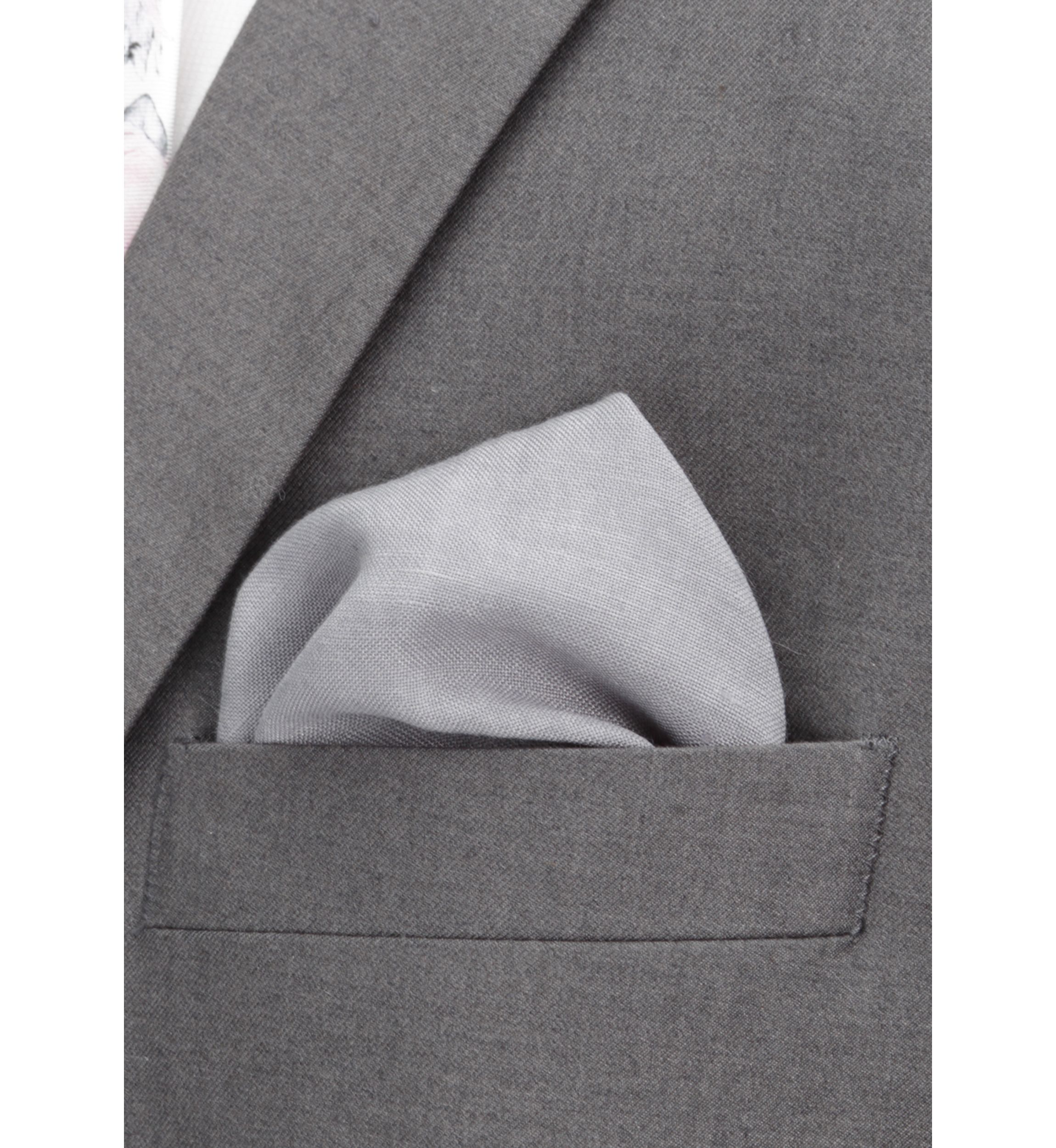 Gray Linen Pocket Square