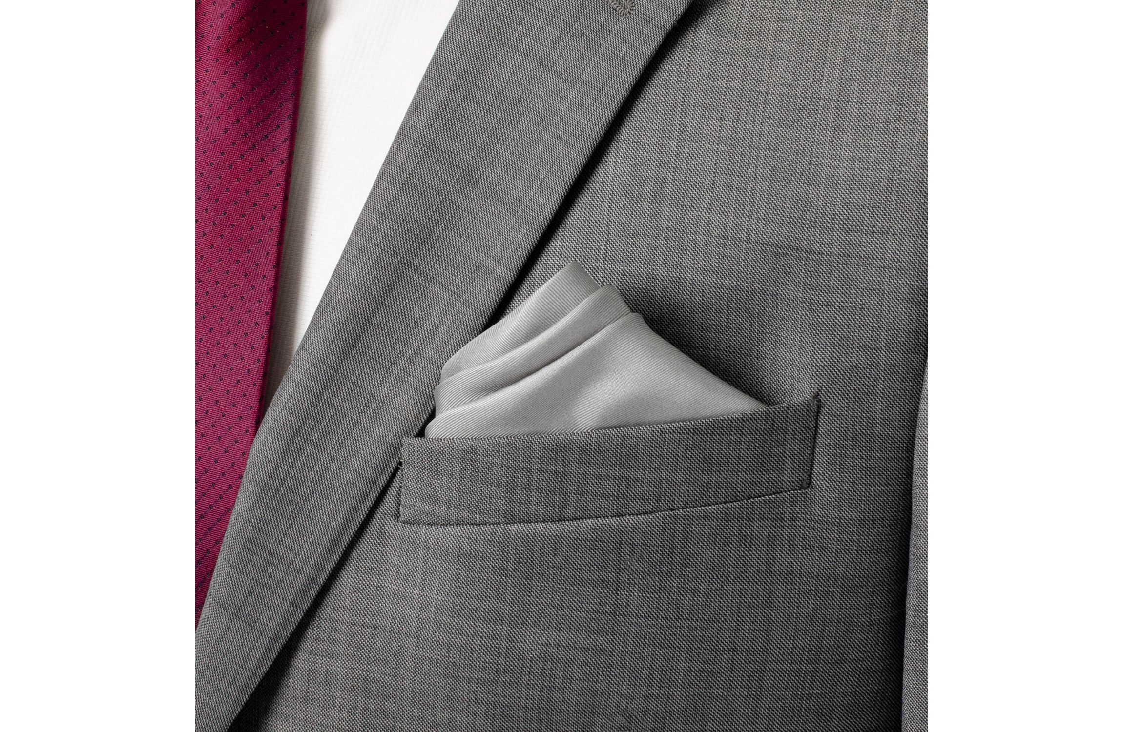 Gray Silk Pocket Square