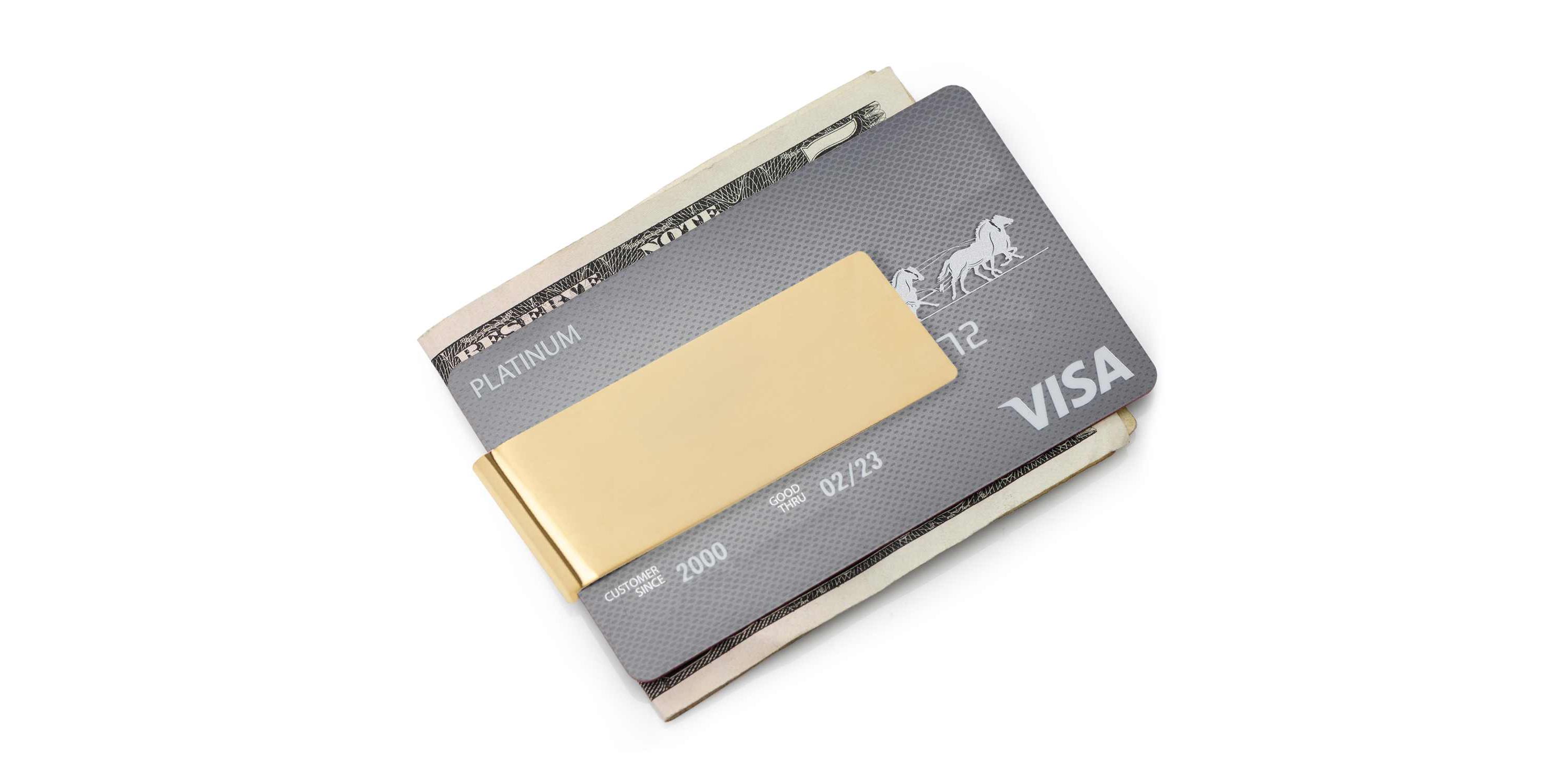 Stainless Steel Gold Engravable Money Clip