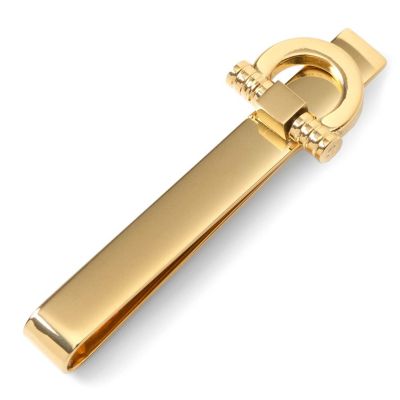 Ox and Bull Trading Co Men's Horse Bit Gold Stainless Steel Tie Bar