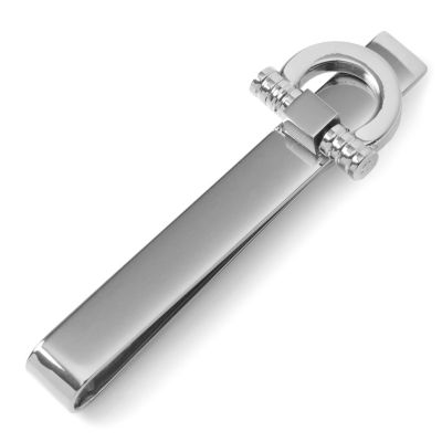 Ox and Bull Trading Co Men's Horse Bit Stainless Steel Tie Bar, Silver