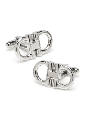Ox and Bull Trading Co Men's Horse Bit Stainless Steel Cufflinks, Silver