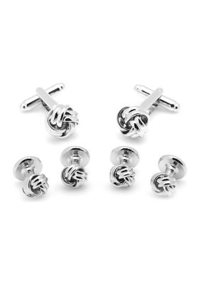 Silver Knot Stud Set