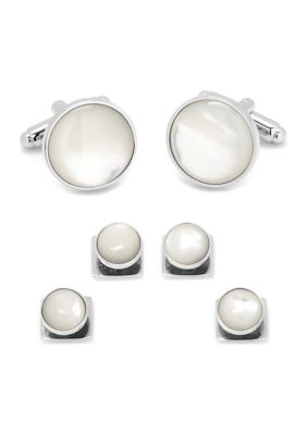 Silver and Mother of Pearl Stud Set