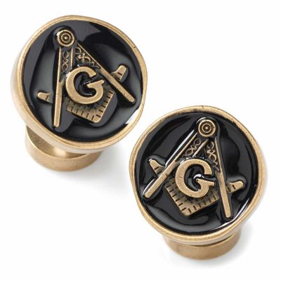 Ox and Bull Trading Co Men's Masonic Lodge Cufflinks, Black