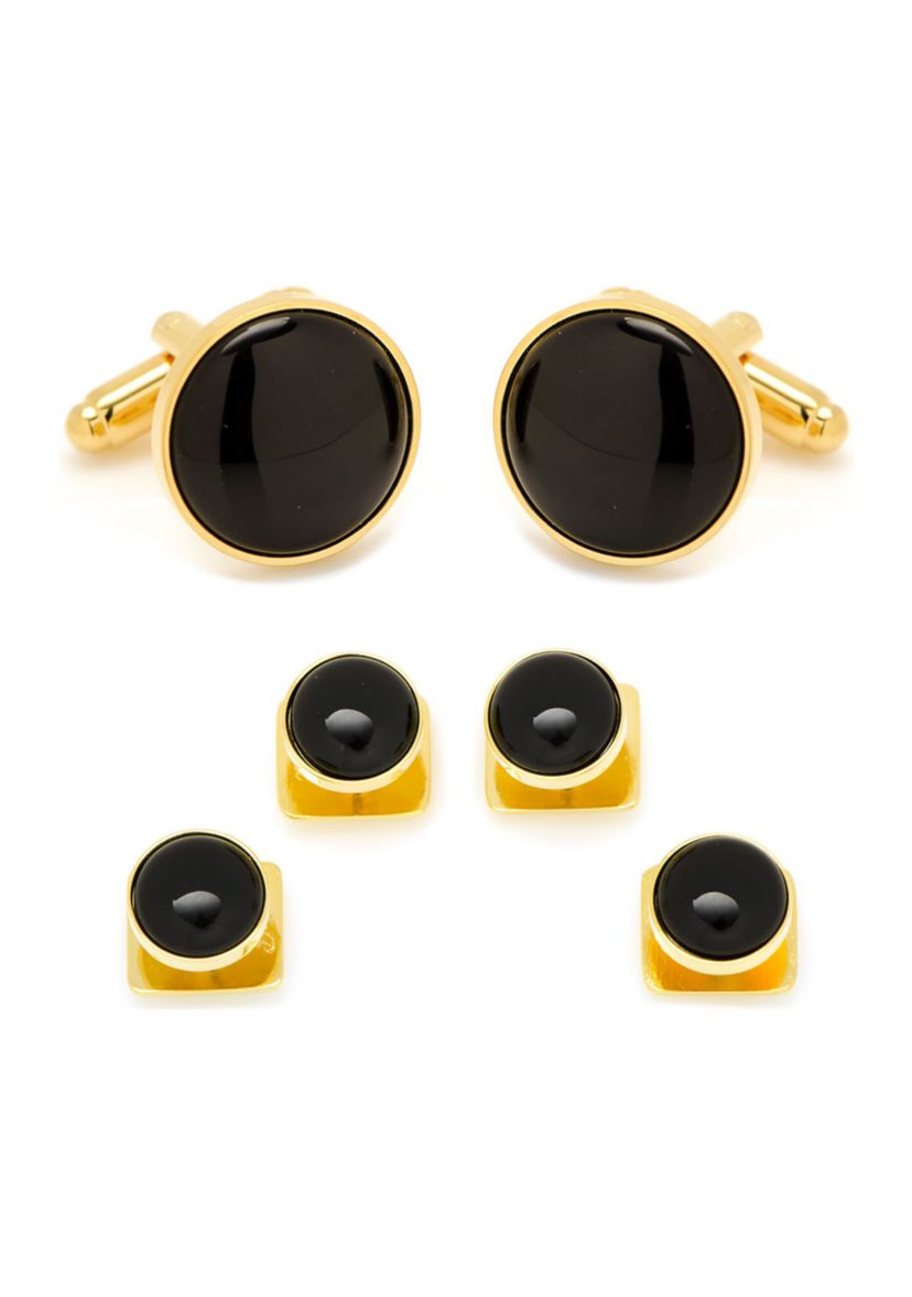 Gold and Onyx Stud Set