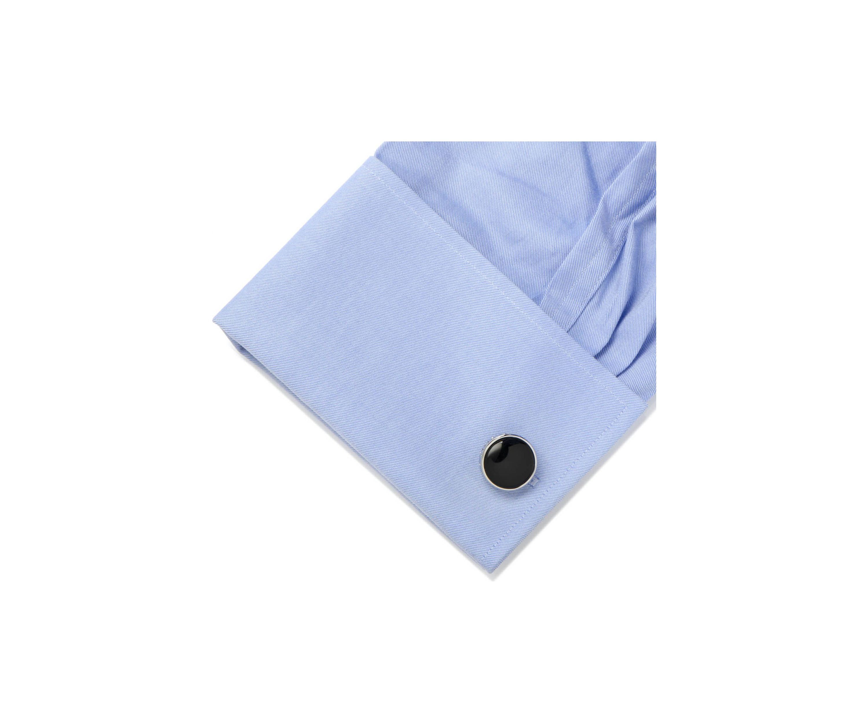Onyx I Love You Stainless Steel Cufflinks