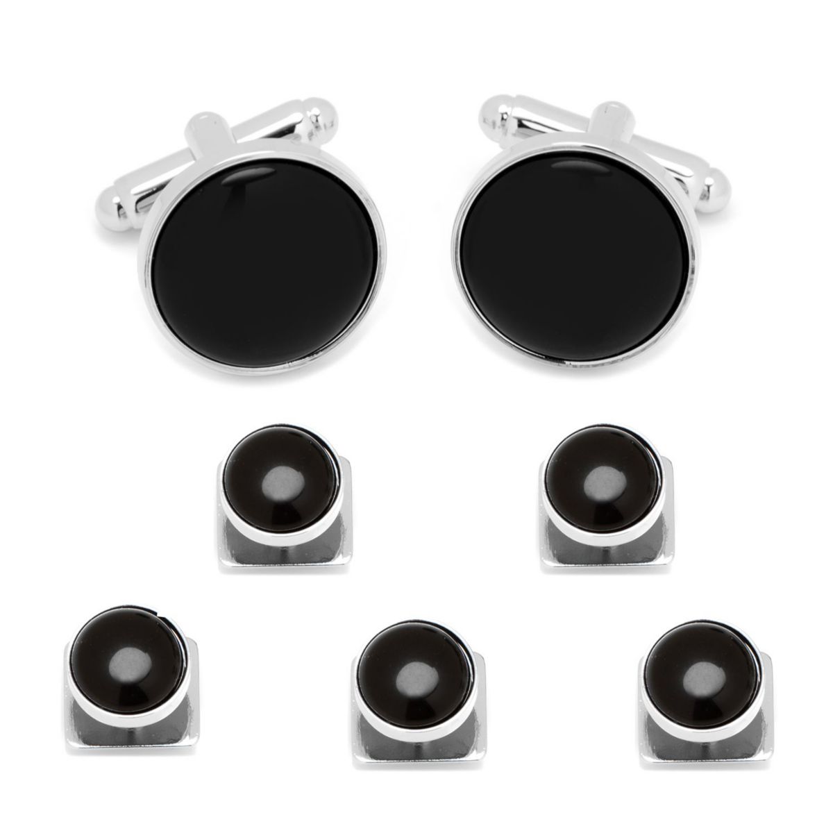 Silver and Onyx 5-Stud Set