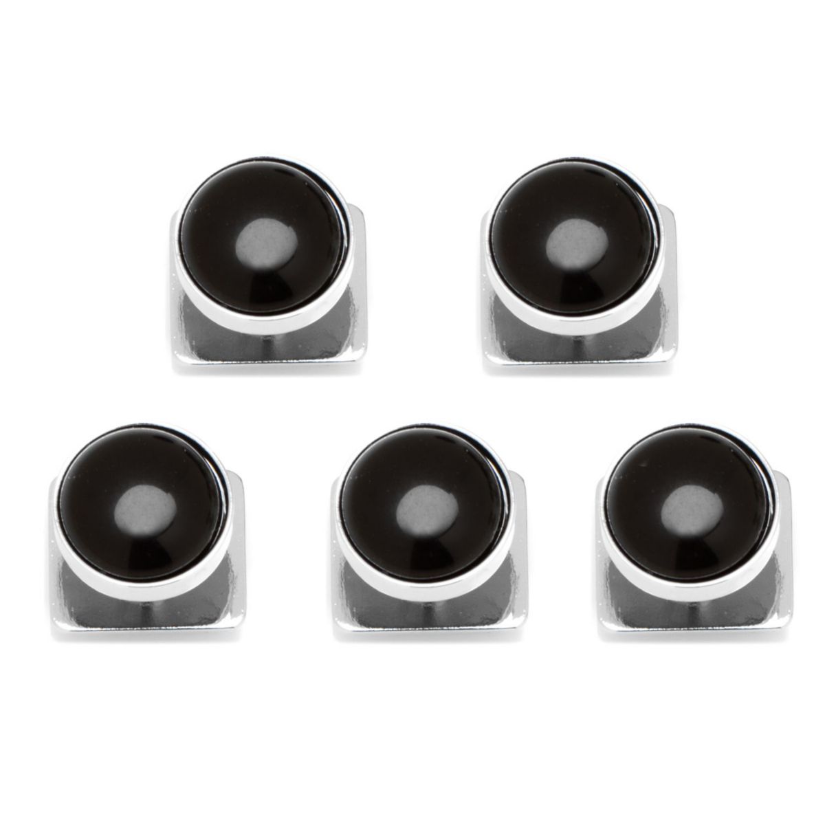 Silver and Onyx 5-Stud Set