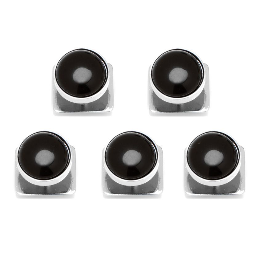 Silver and Onyx 5-Stud Set
