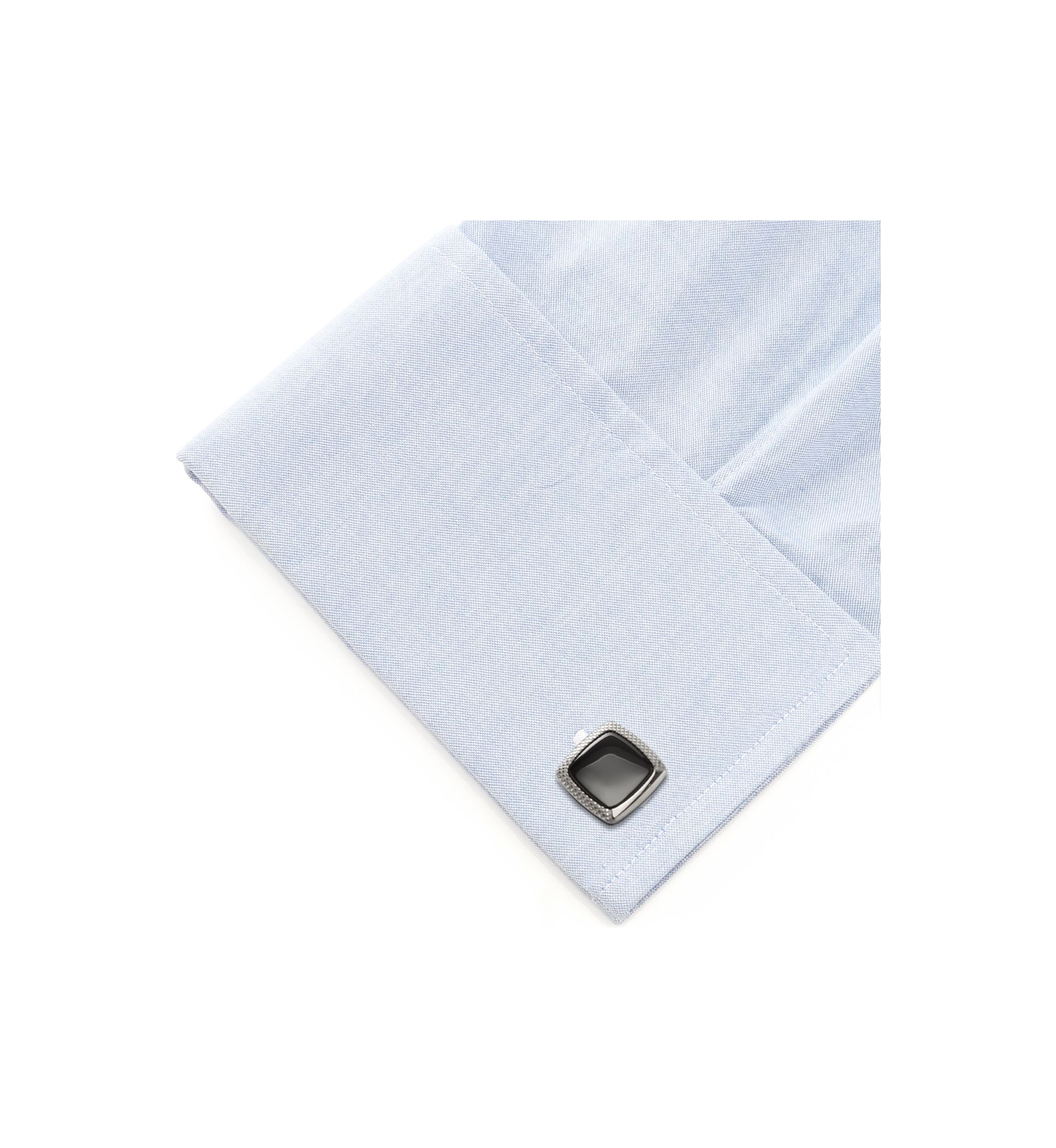 Onyx Cushion Stainless Steel Cufflinks