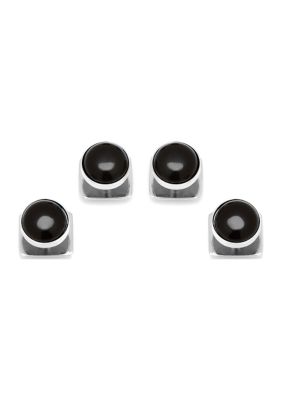 Silver and Onyx Studs