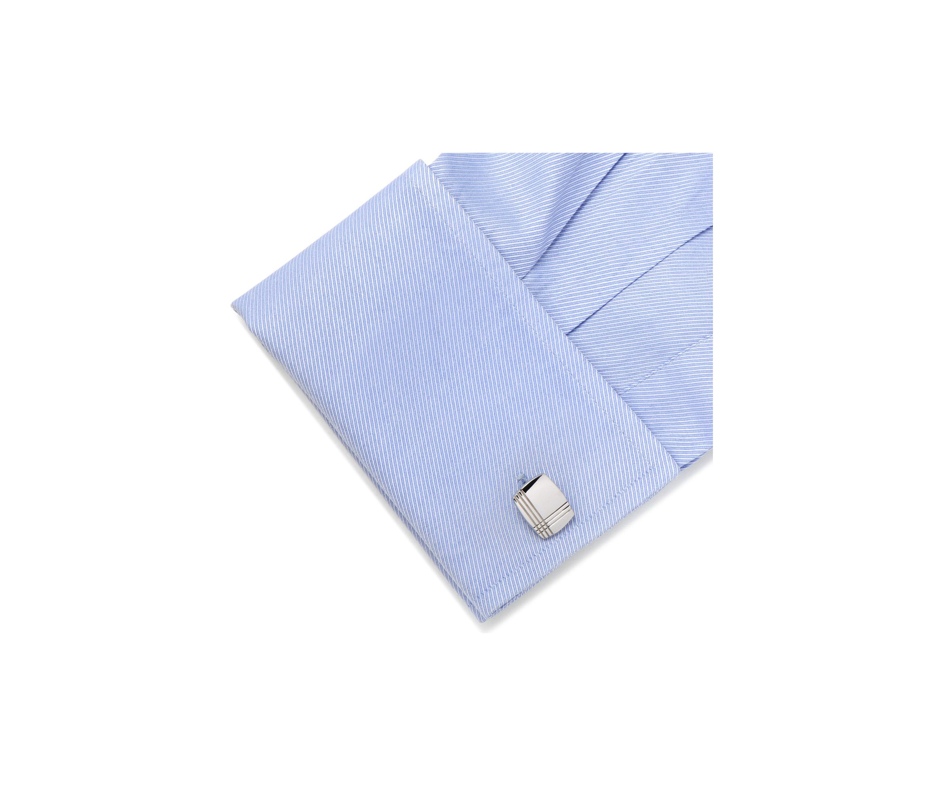 Stainless Steel Tartan Plaid Cufflinks