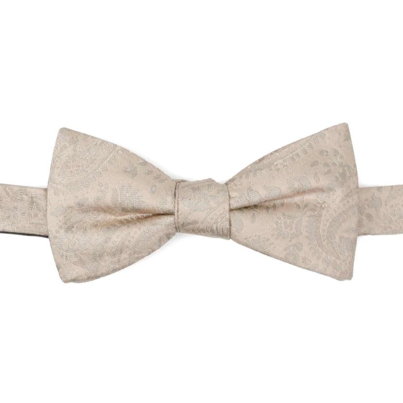 Tan Paisley Mens Bow Tie