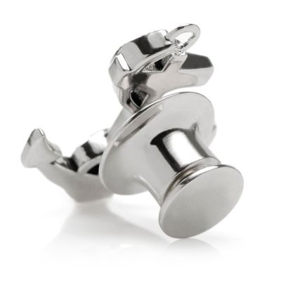 3D Anchor Sterling Silver Lapel Pin