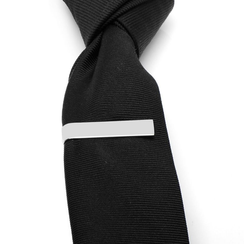 Short Stainless Steel Engravable Tie Bar