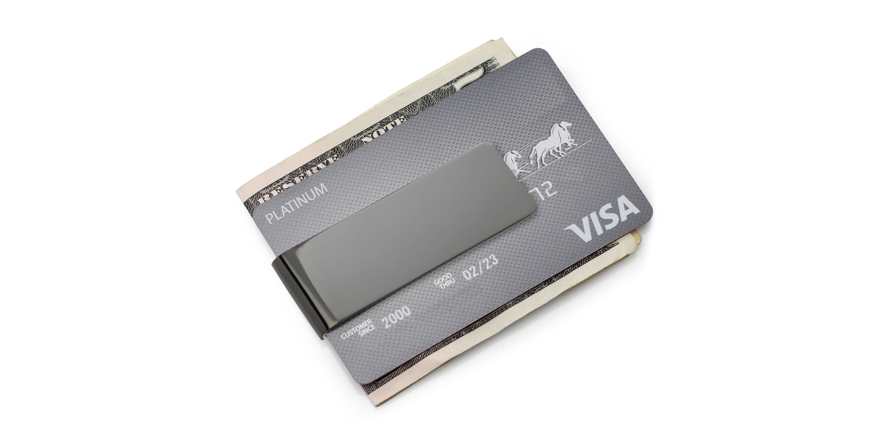 Stainless Steel Gunmetal Engravable Money Clip