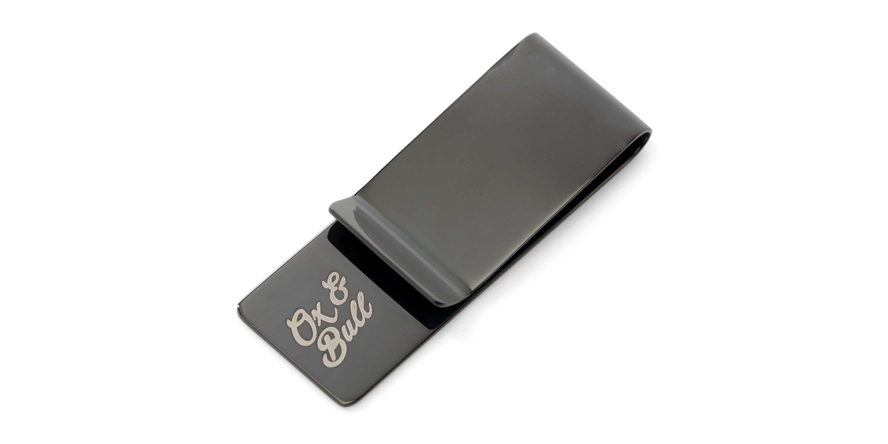 Stainless Steel Gunmetal Engravable Money Clip