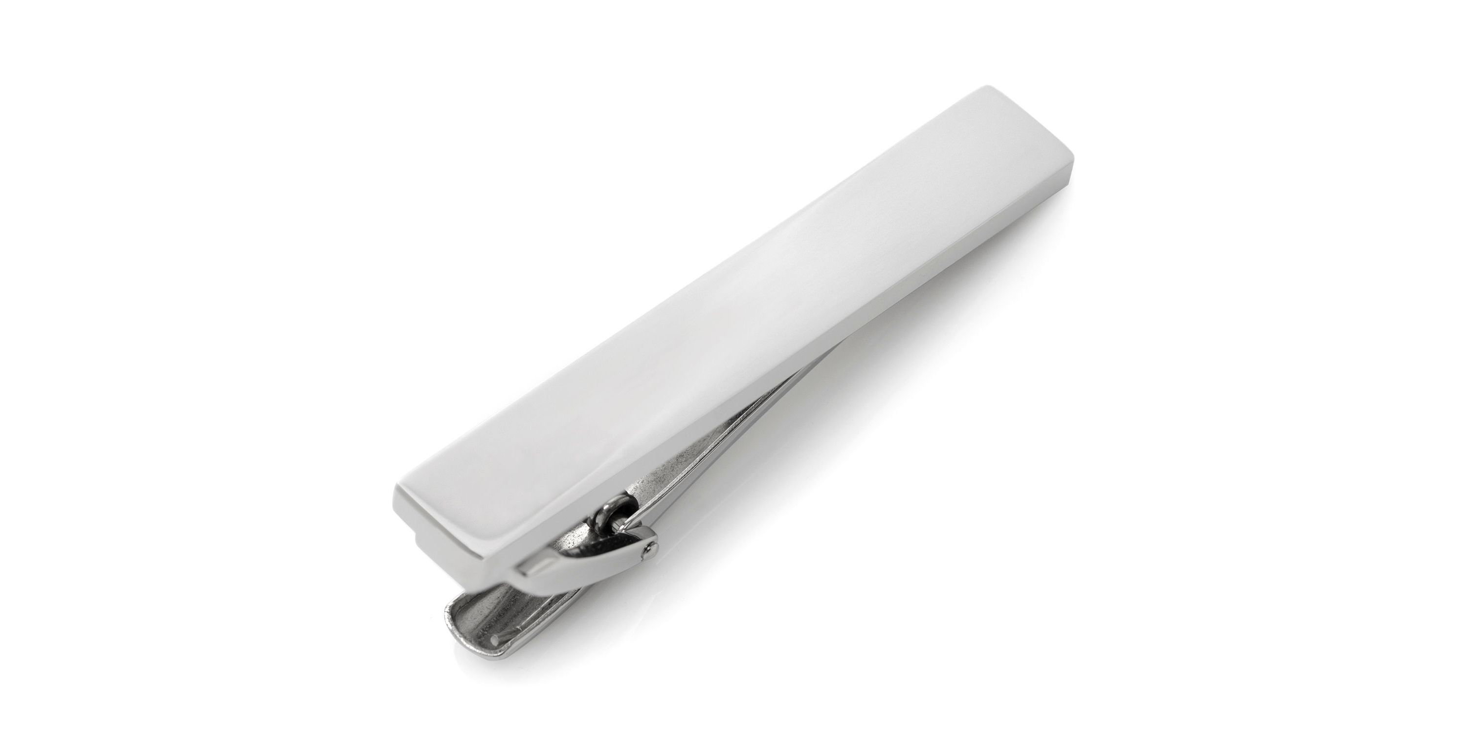 Silver Stainless Steel Engravable Tie Clip