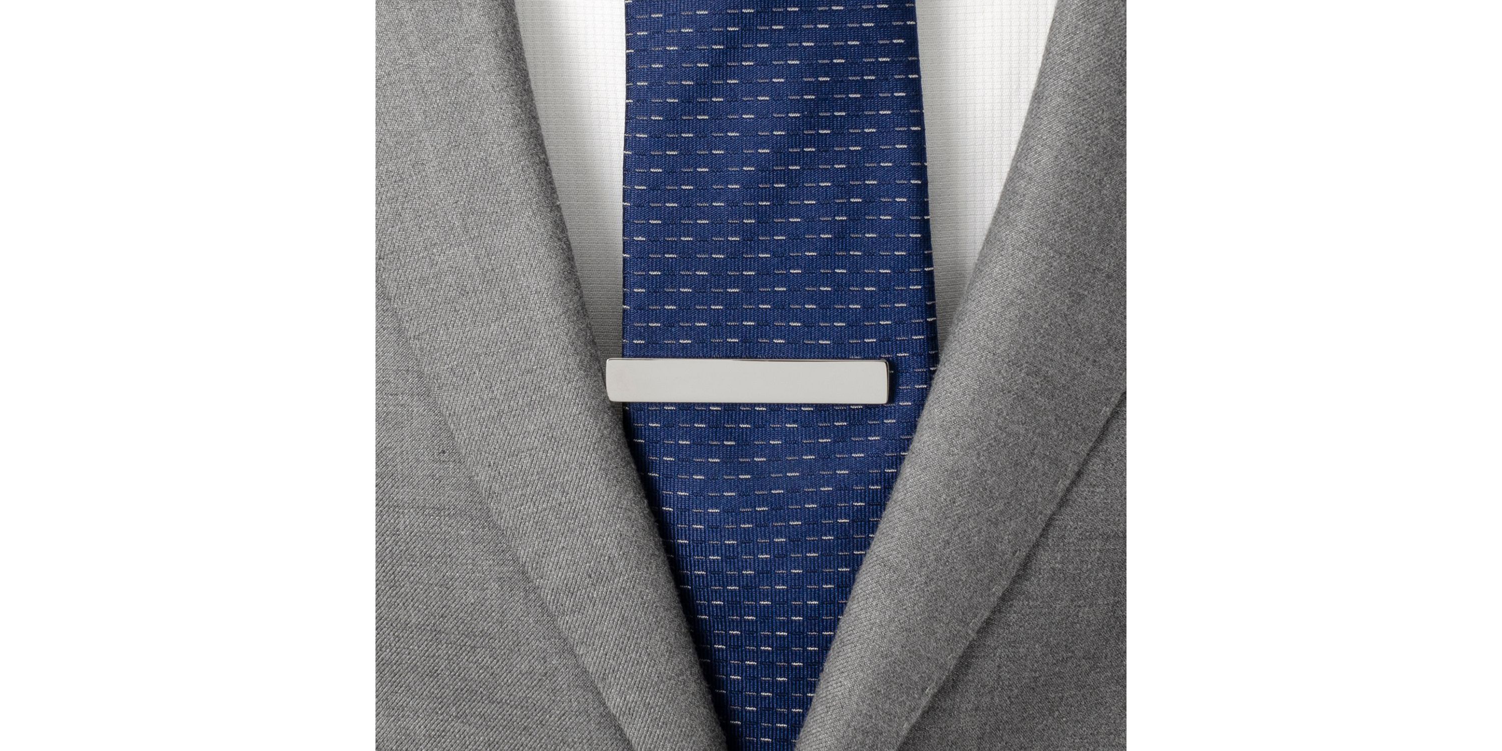 Silver Stainless Steel Engravable Tie Clip