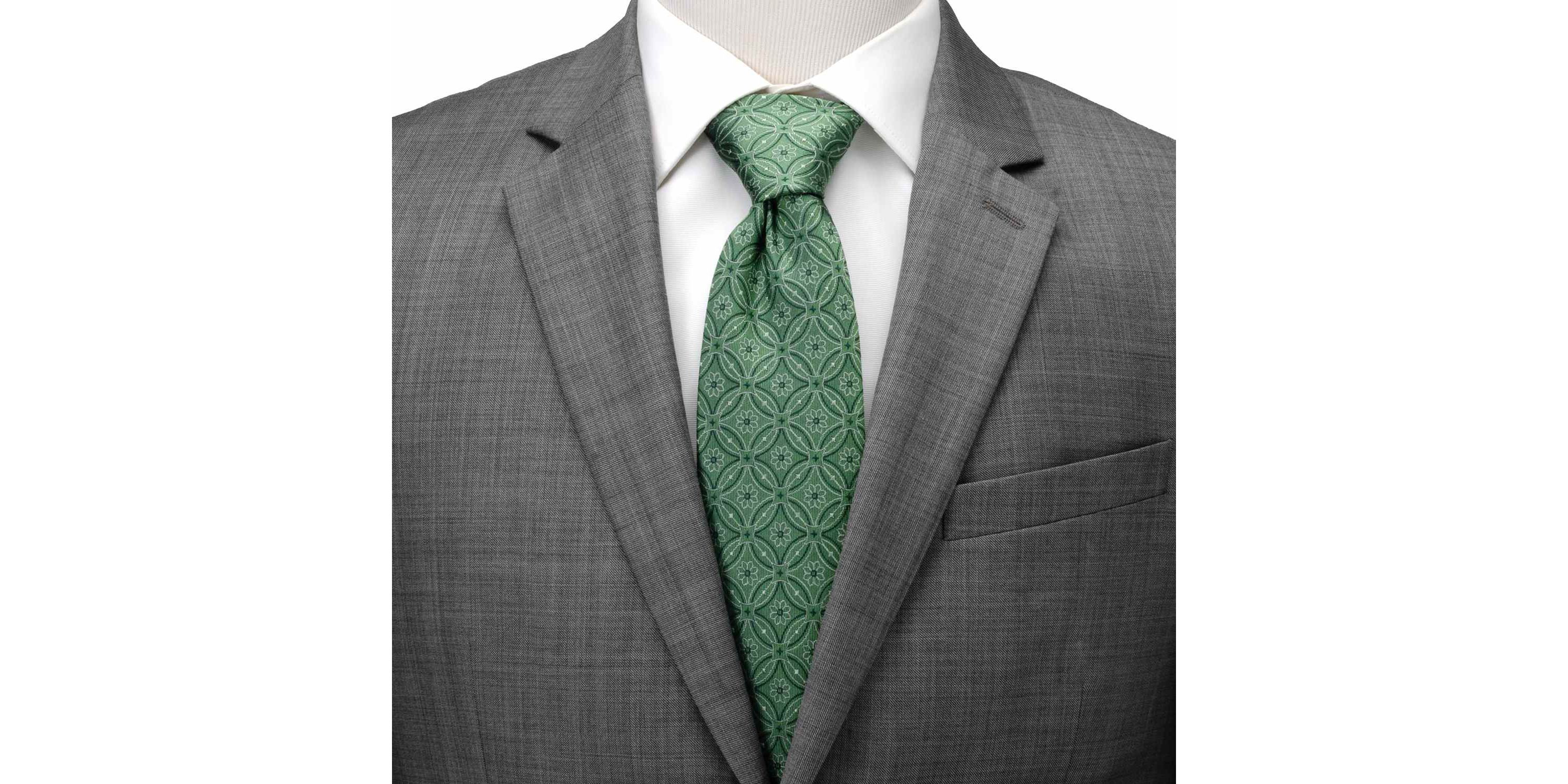 Watercress Green Tiled Mens Tie