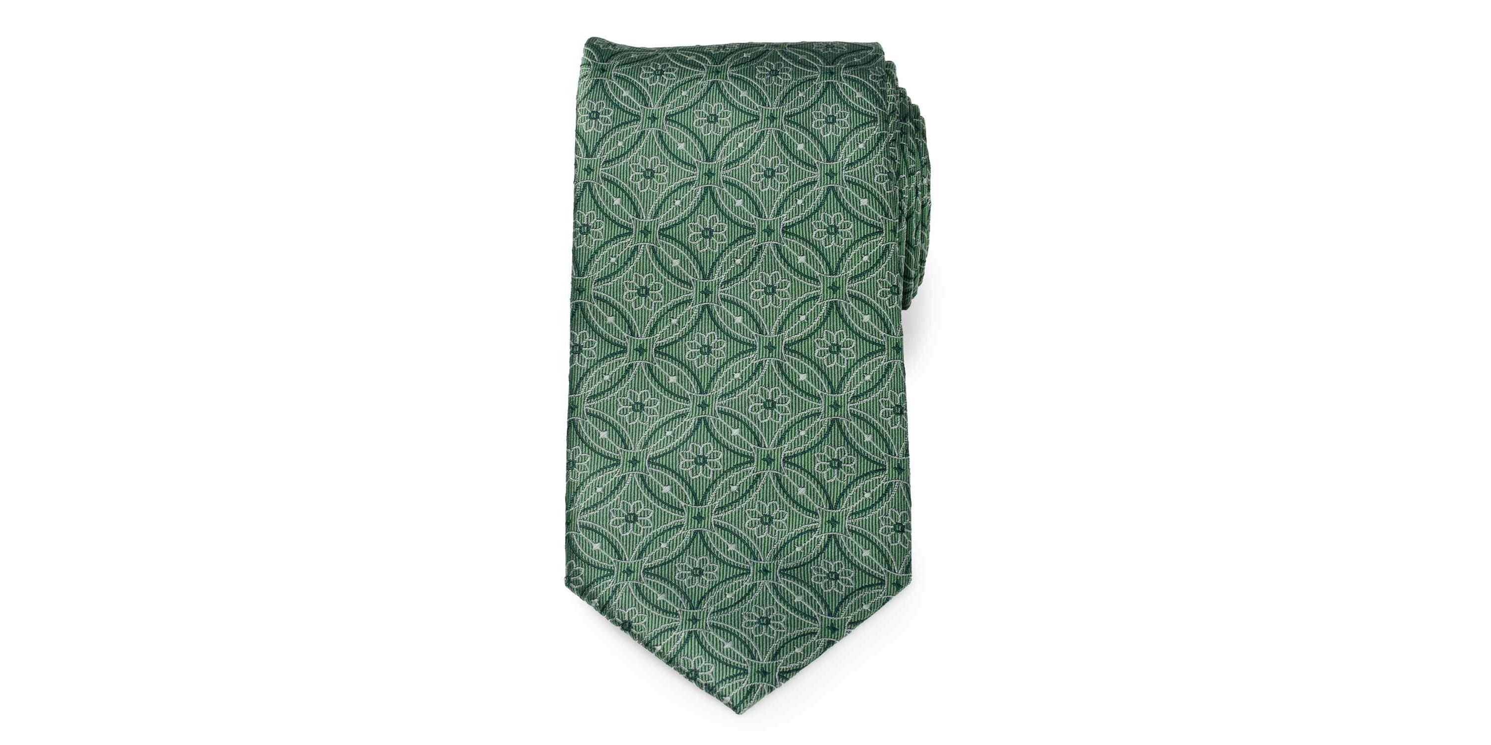 Watercress Green Tiled Mens Tie