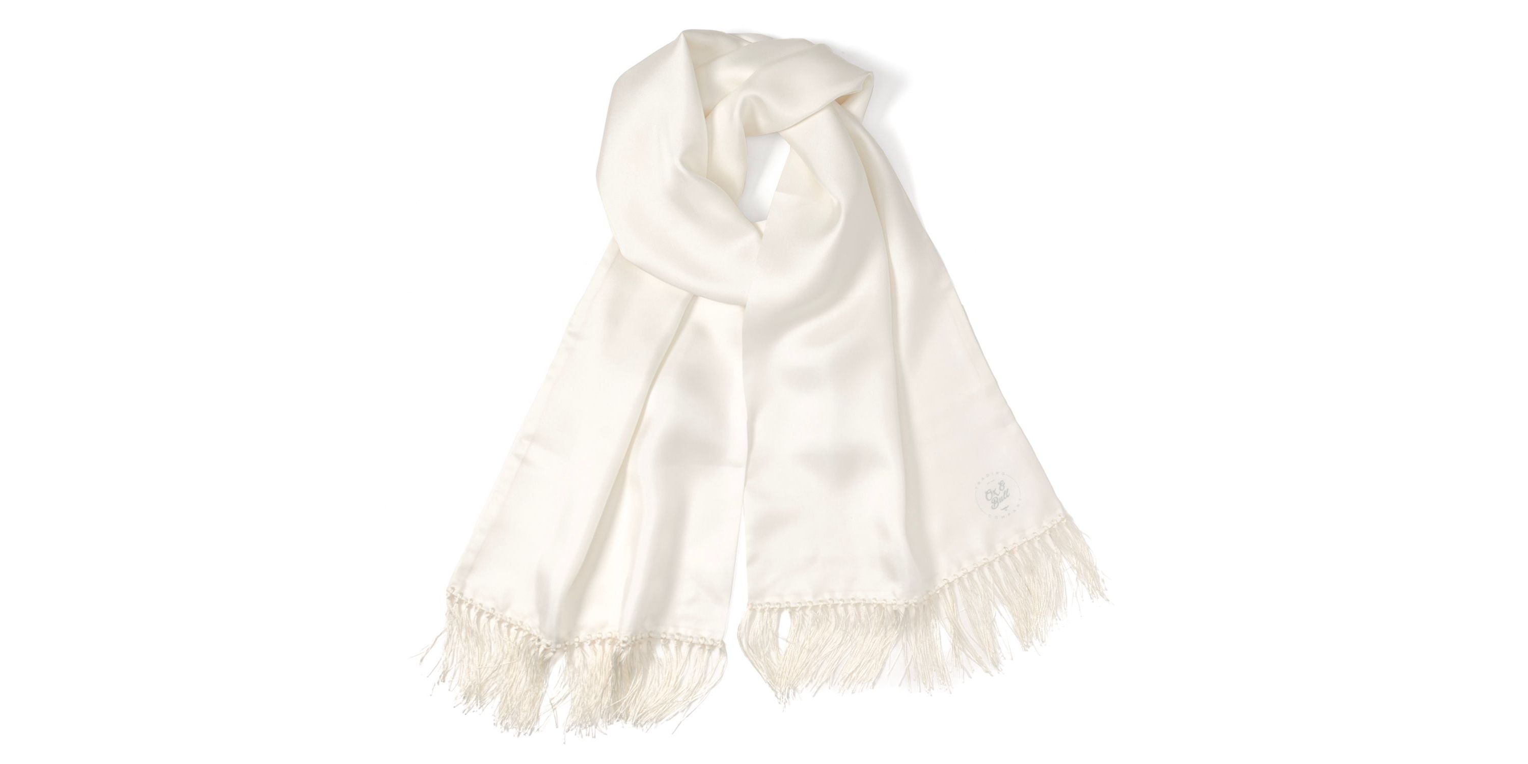 White Silk Tuxedo Scarf