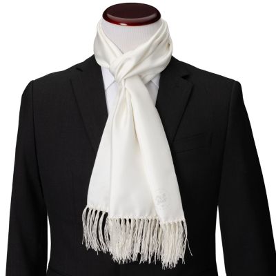 White Silk Tuxedo Scarf