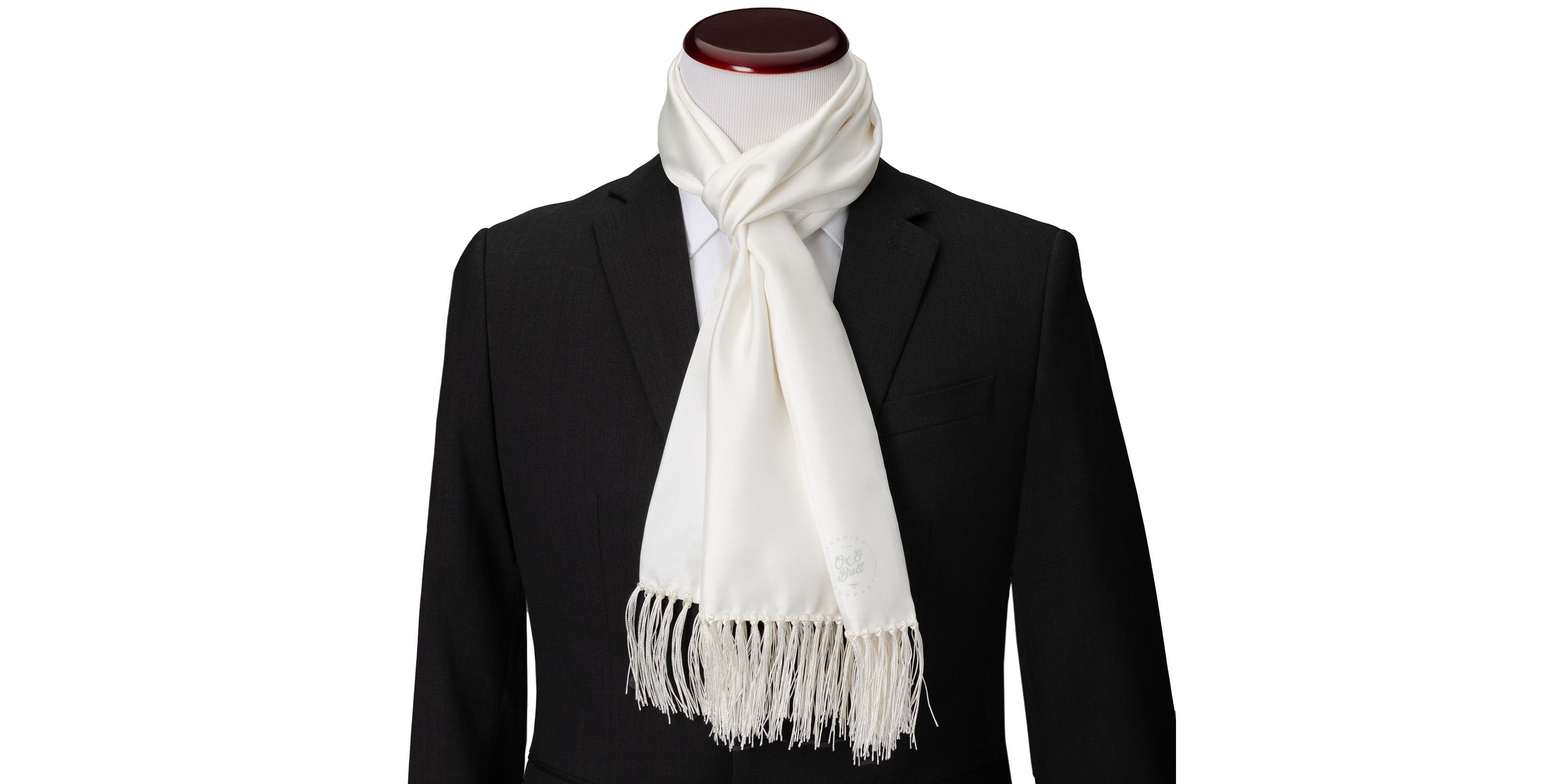 White Silk Tuxedo Scarf