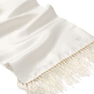 White Silk Tuxedo Scarf