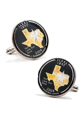 Hand Painted Texas State Quarter Cufflinks