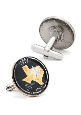 Hand Painted Texas State Quarter Cufflinks