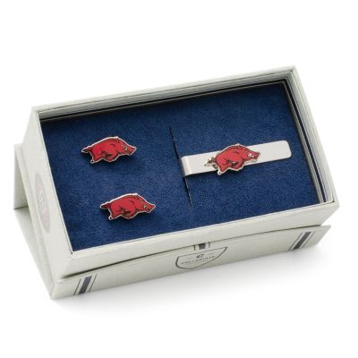 NCAA Arkansas Razorbacks Cufflinks and Tie Bar Gift Set