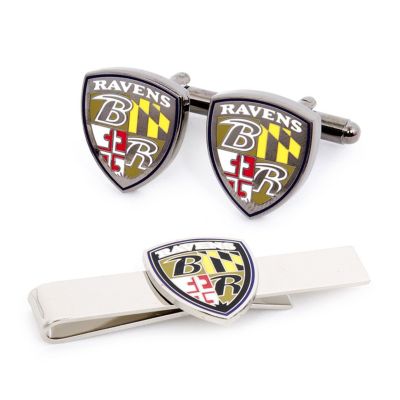 NFL Baltimore Ravens Shield Cufflinks and Tie Bar Gift Set